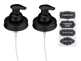 Mason Jar Foaming Soap Dispenser Lids: Two Pack / Black