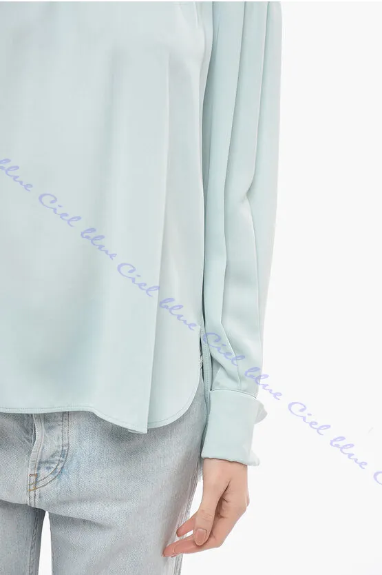 MaxMara  |Casual Style Silk Long Sleeves Plain Party Style