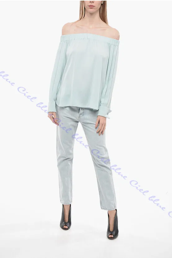 MaxMara  |Casual Style Silk Long Sleeves Plain Party Style