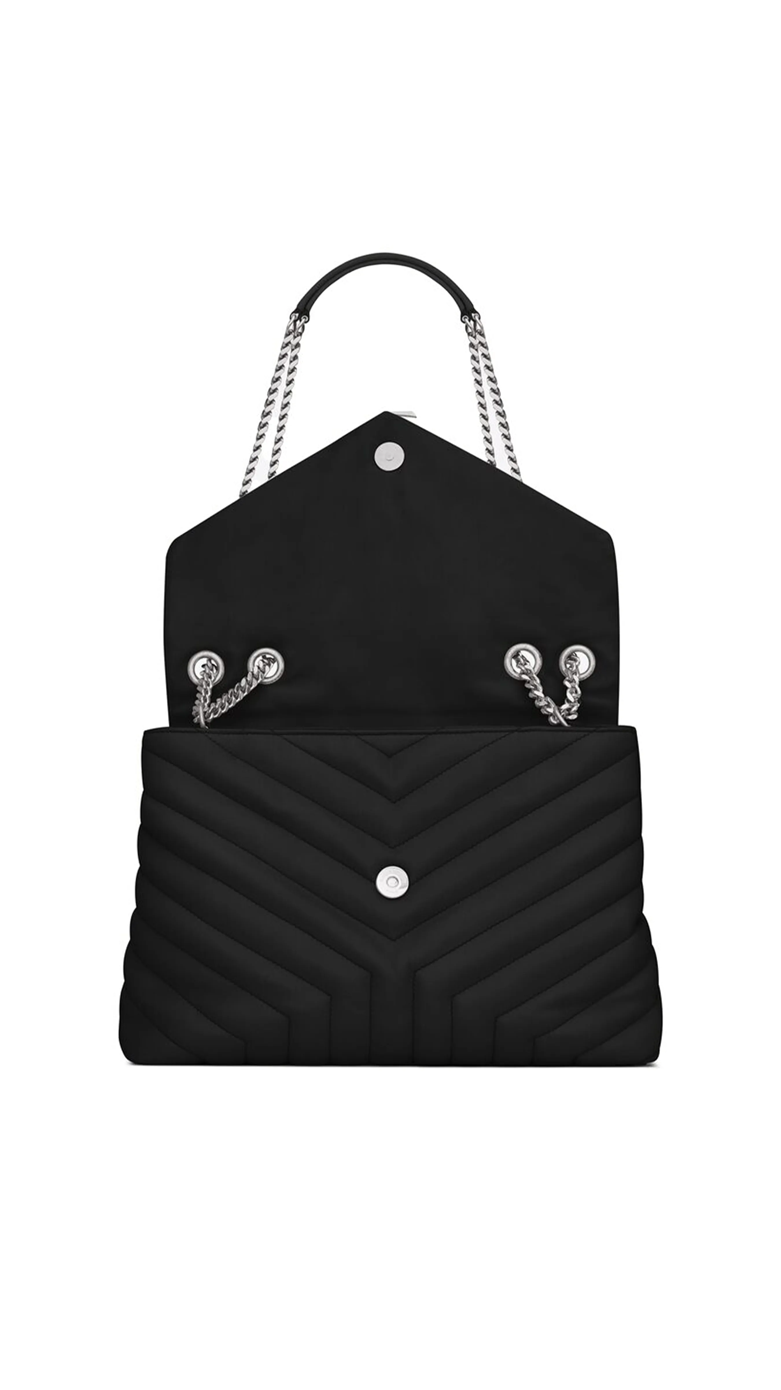 Medium Loulou Bag in Quilted Leather - Black