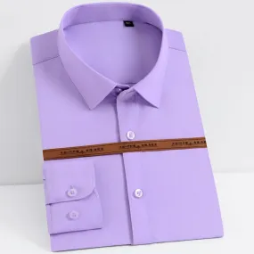 Men's Lavender Wrinkle-resistant Comfortable Soft Long Sleeve Shirts