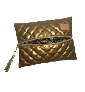 MJ Gold Quilted Lay Flat Bag