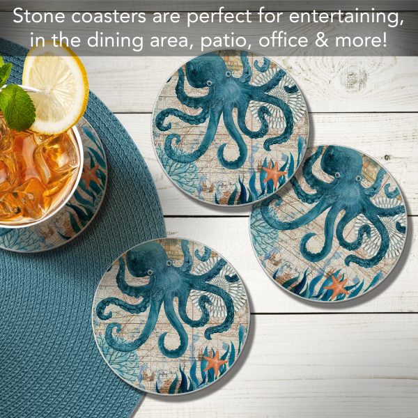 Monterey Bay Octopus Coaster Set