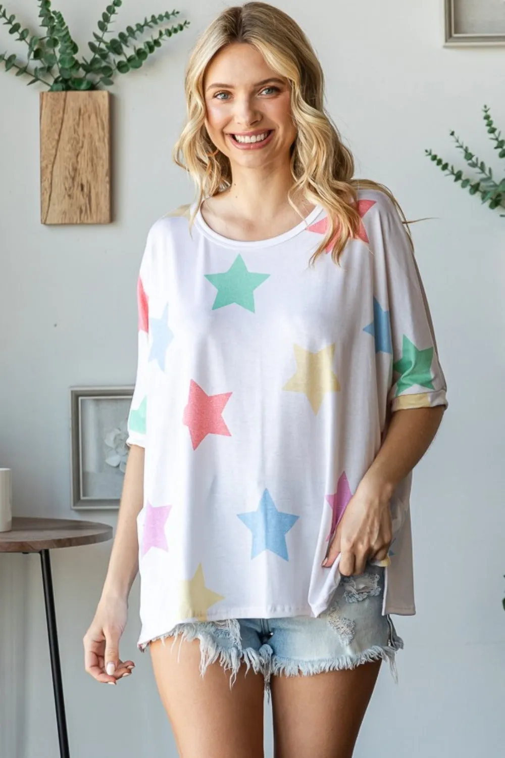 Multi Colored Star Print T-Shirt