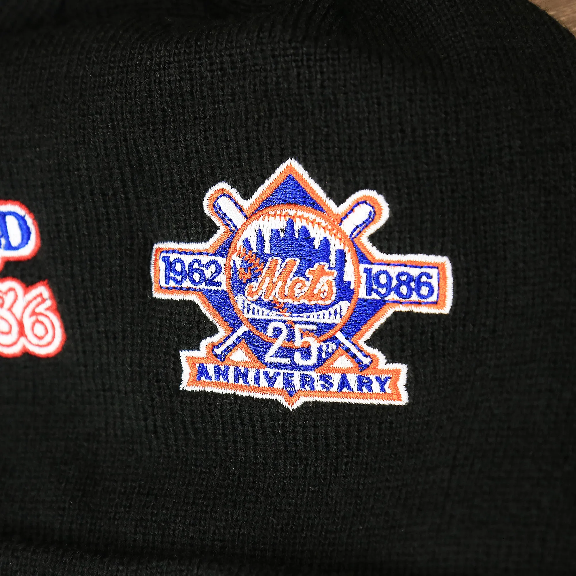 New York Mets All Over World Series Side Patch 2x Champion Knit Cuff Beanie | New Era, Black