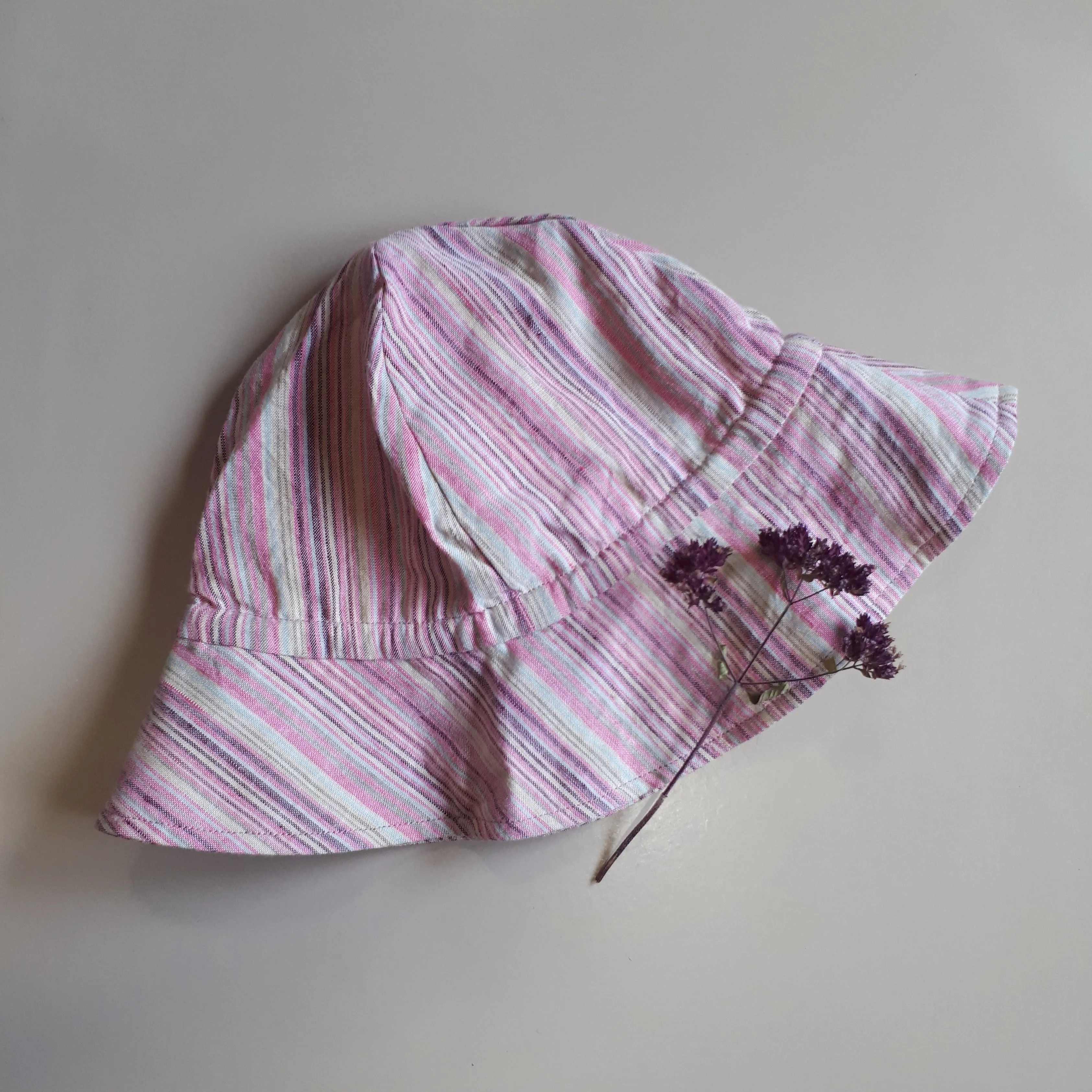 Organic Linen Sunhat - Sunset Stripe - 12-24 months