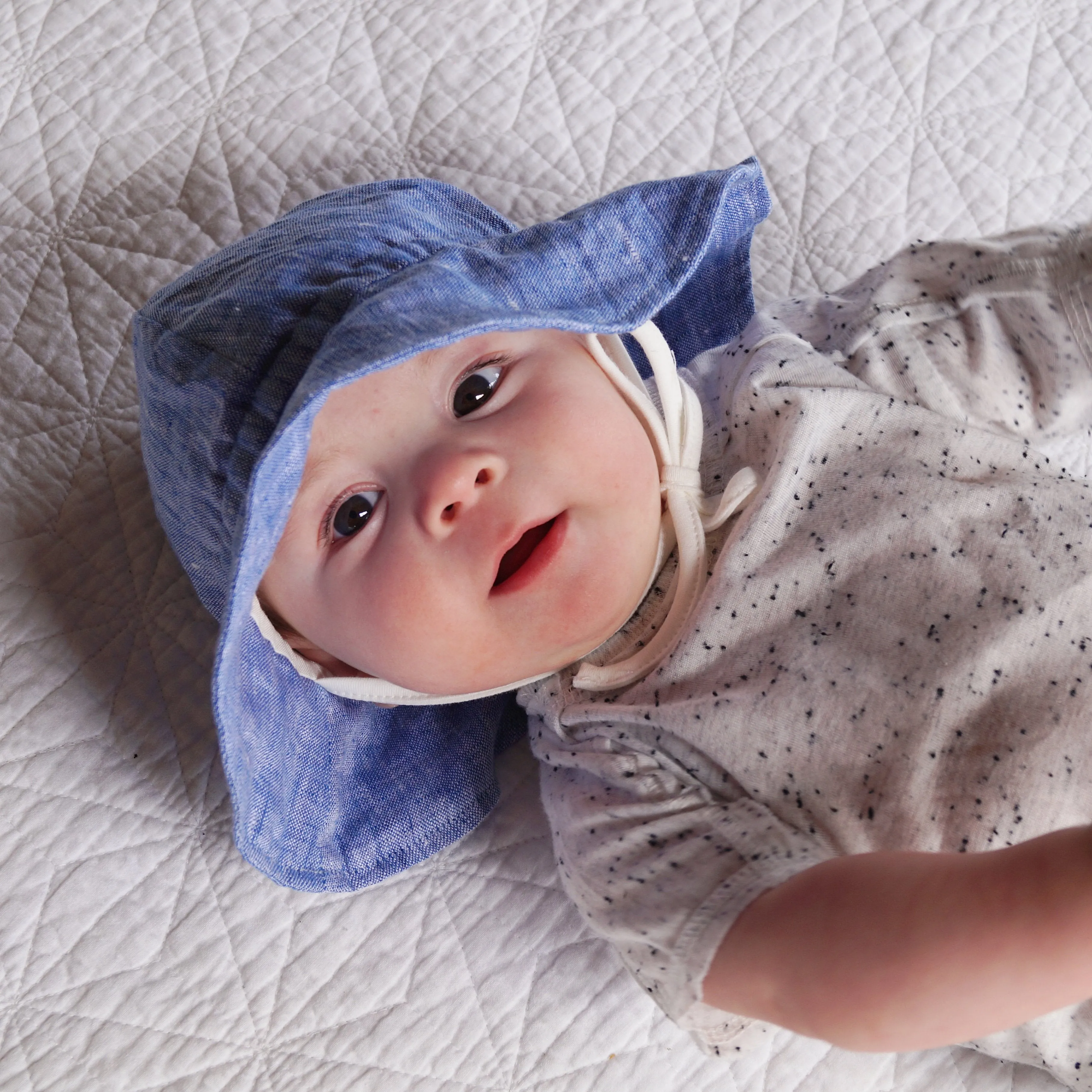 Organic Linen Sunhat - Sunset Stripe - 12-24 months