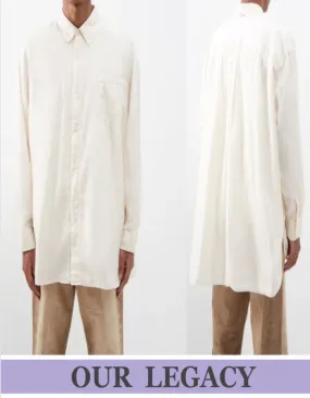 OUR LEGACY  |Silk Blended Fabrics Long Sleeves Plain Cotton Oversized