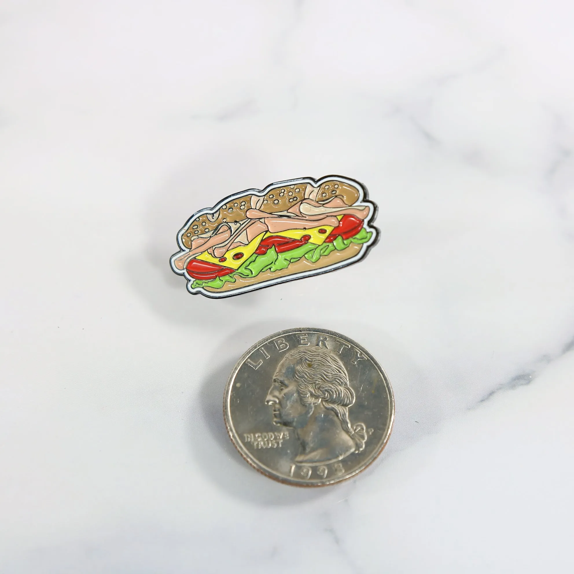 Philadelphia Hoagie Fitted Cap Pin | Enamel Pin for Side Patch Fitted Hat