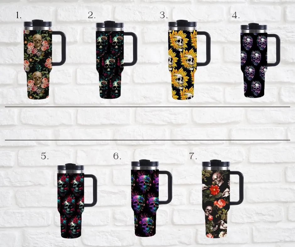 PREORDER: 40 oz Insulated Skull Tumblers in Assorted Designs