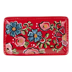 Red Floral Trinket Tray