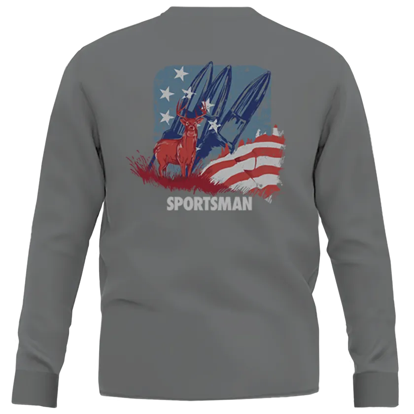 Red Whitetail & Blue Long Sleeve Shirt