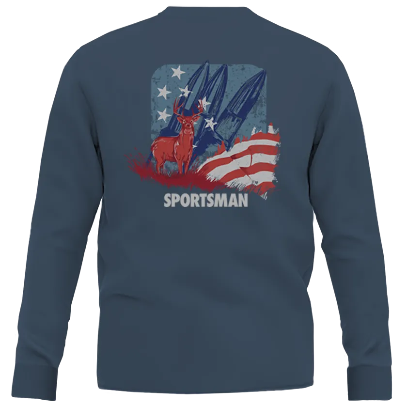 Red Whitetail & Blue Long Sleeve Shirt