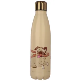 Reusable Stainless Steel Insulated Drinks Bottle 500ml - Mopps Pug BOT87