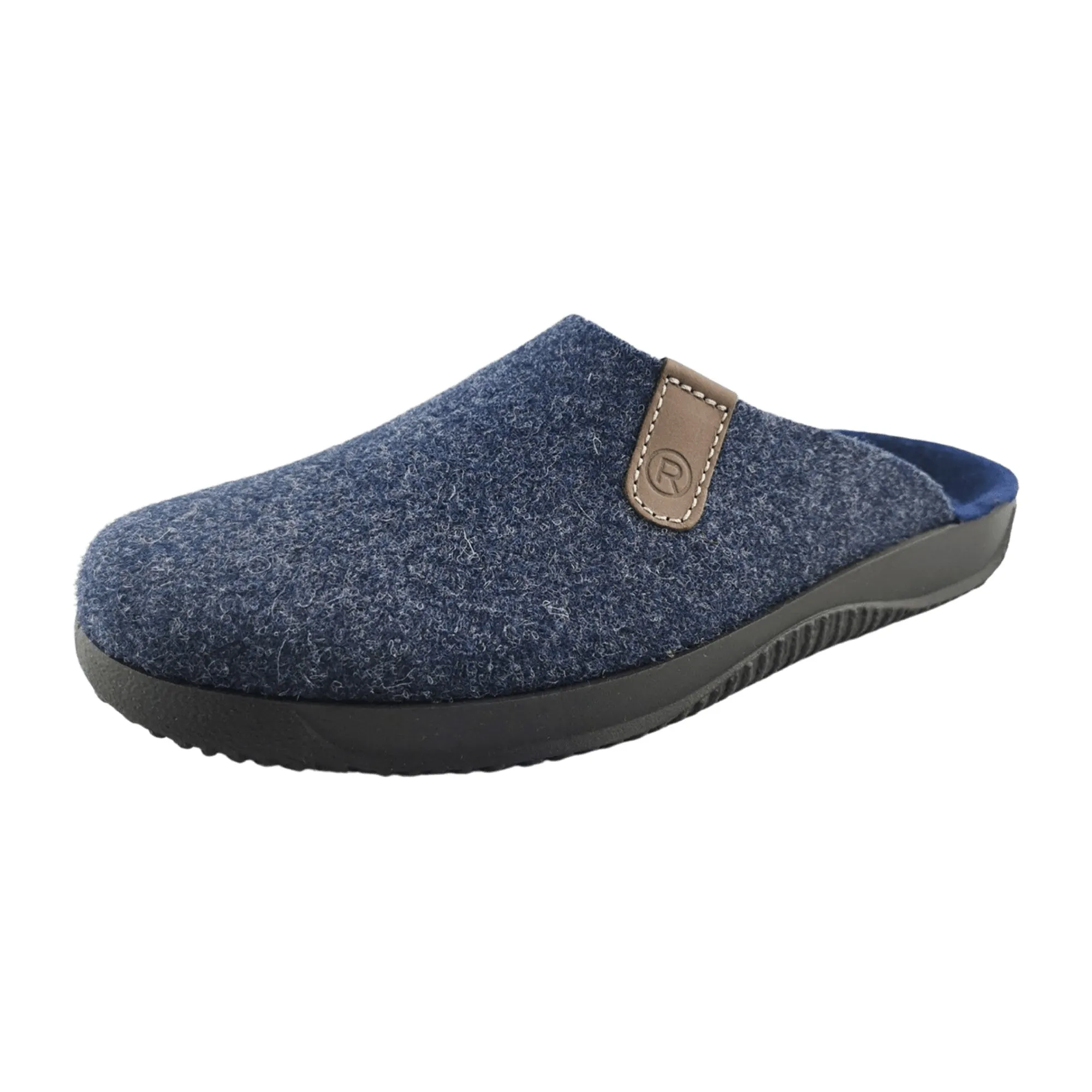 Rohde Blue Felt Girls House Slippers for Kids Warm Winter Footwear