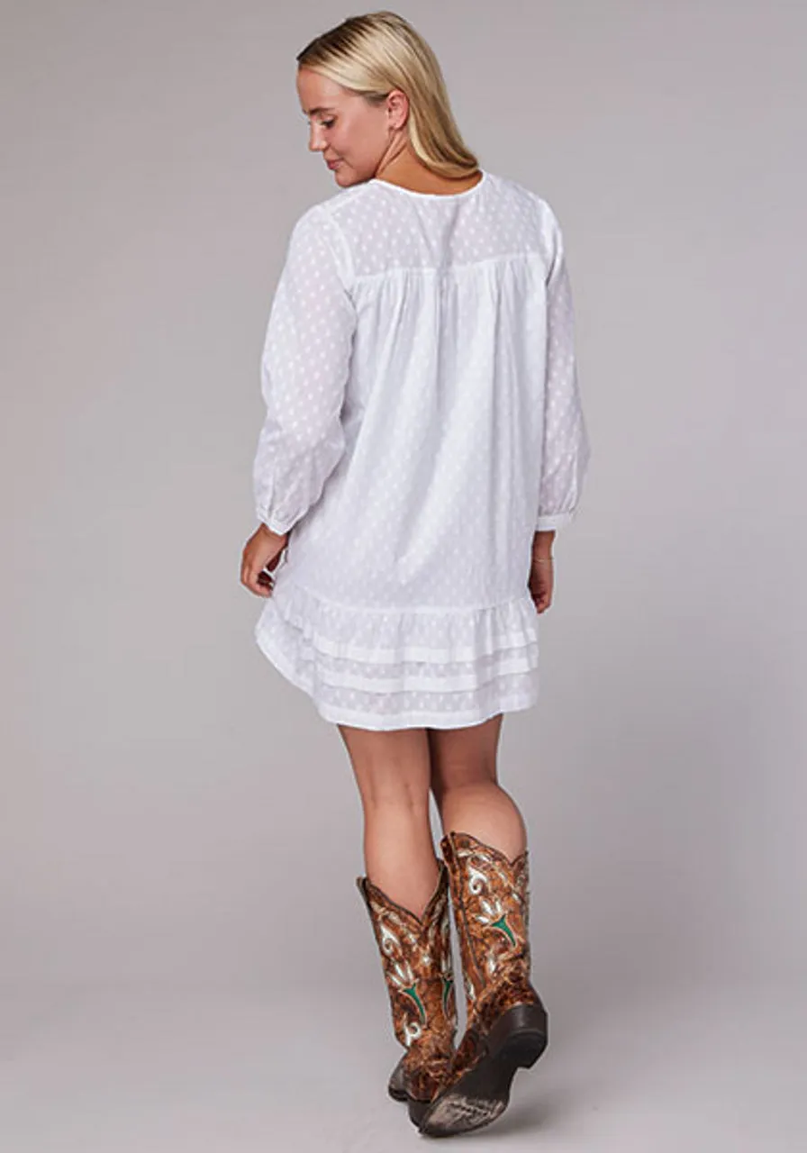 Roper White Swiss Dot Dress