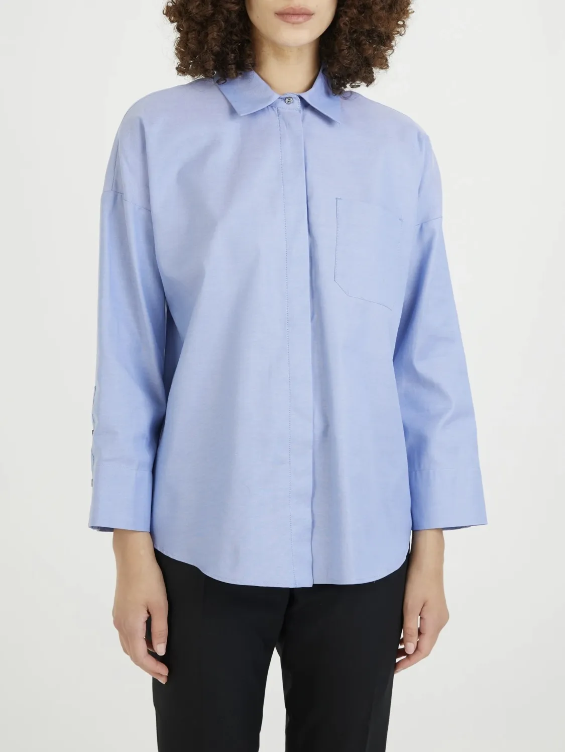 S Max Mara  |Casual Style Long Sleeves Plain Cotton Office Style