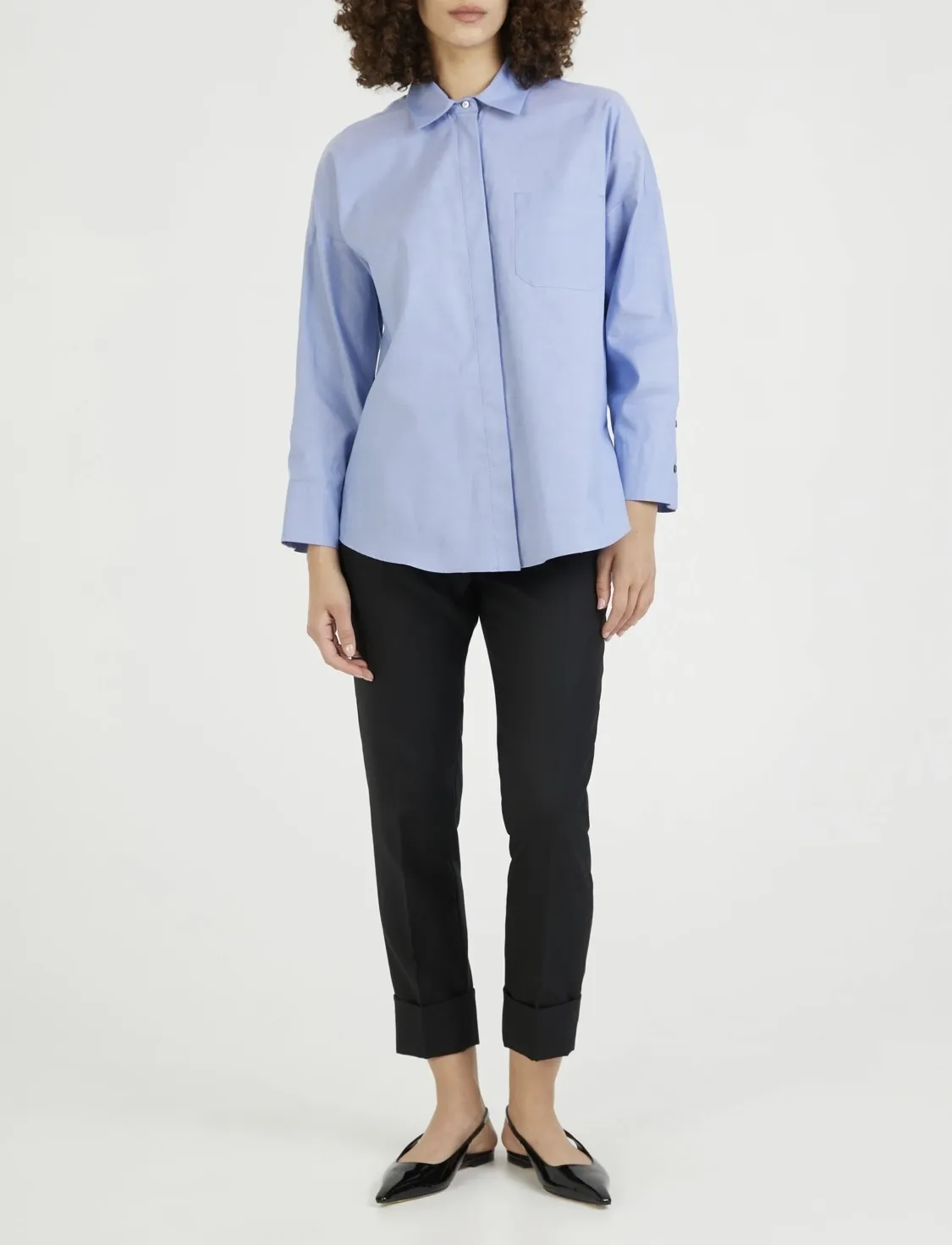 S Max Mara  |Casual Style Long Sleeves Plain Cotton Office Style