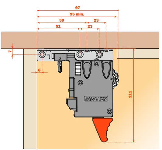 Salice F70 Fixing Clips