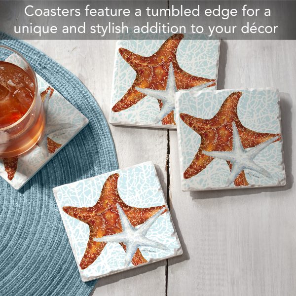 Seas the Day Starfish Coaster Set