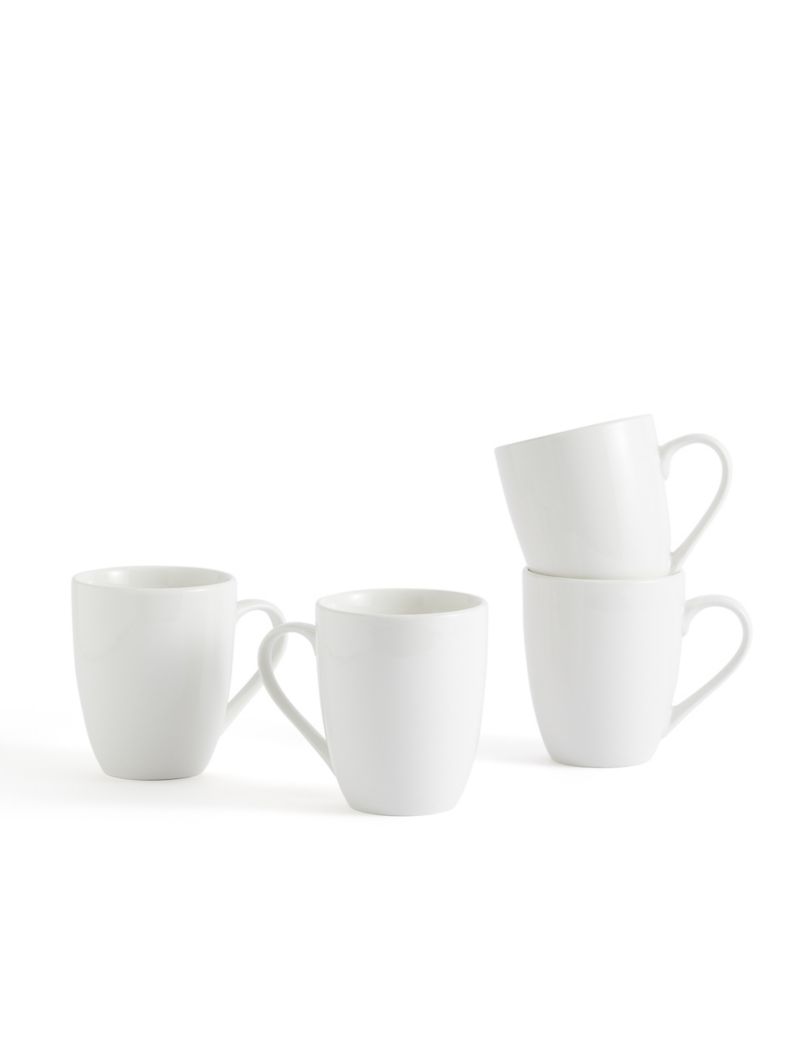 Set of 4 Porcelain Mugs