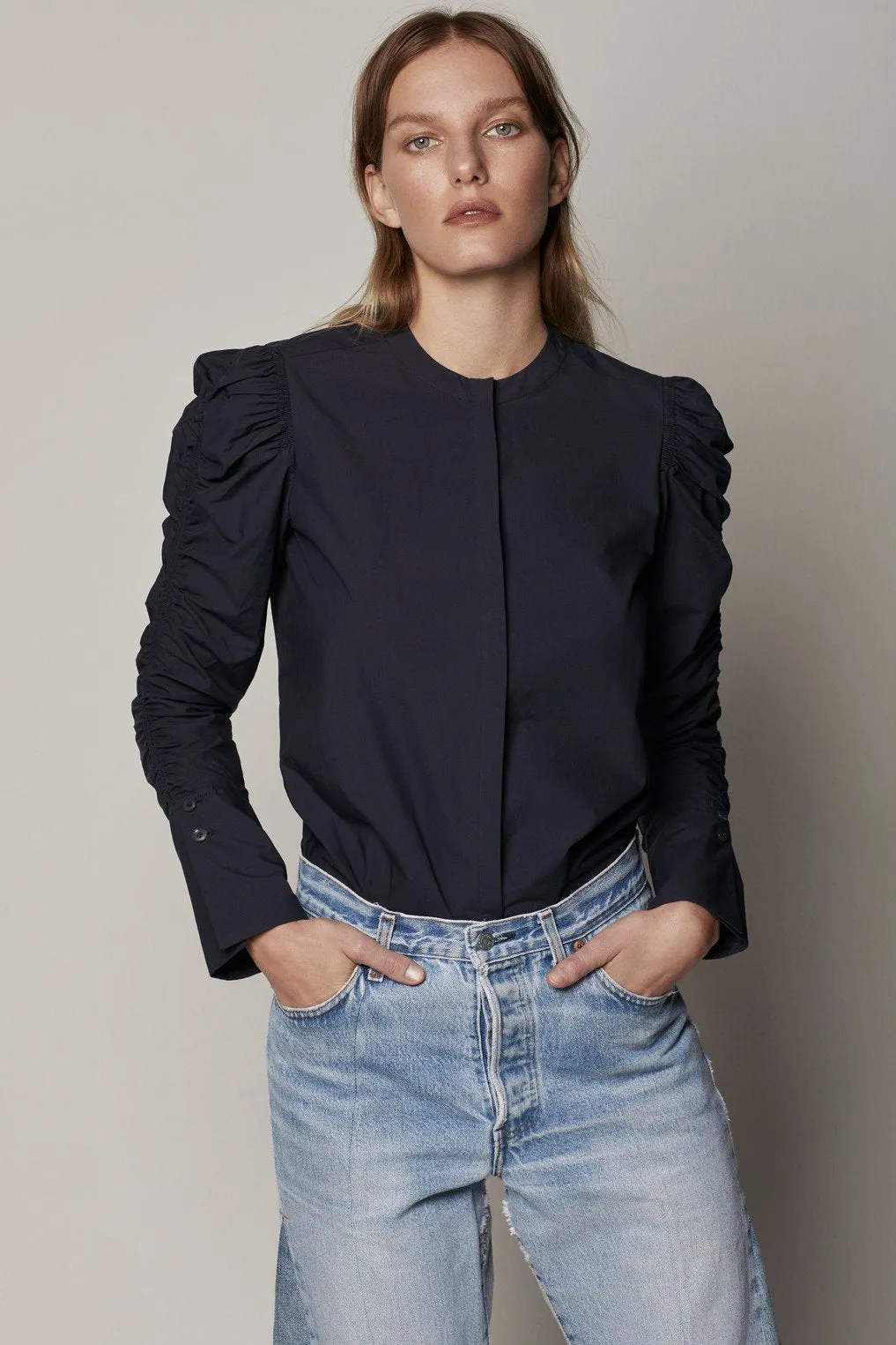 Shirred Sleeve Blouse