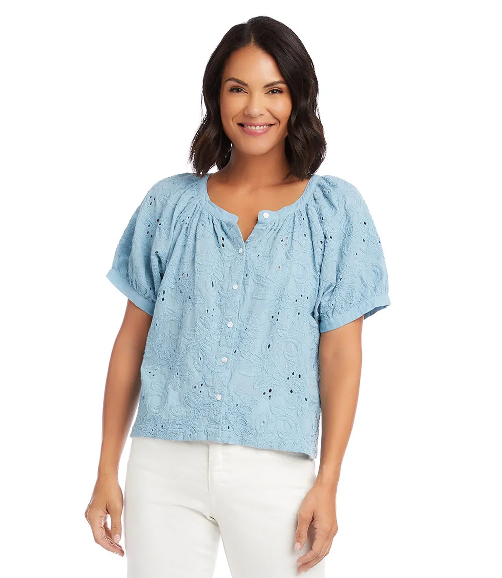 Short Sleeve Peasant Top