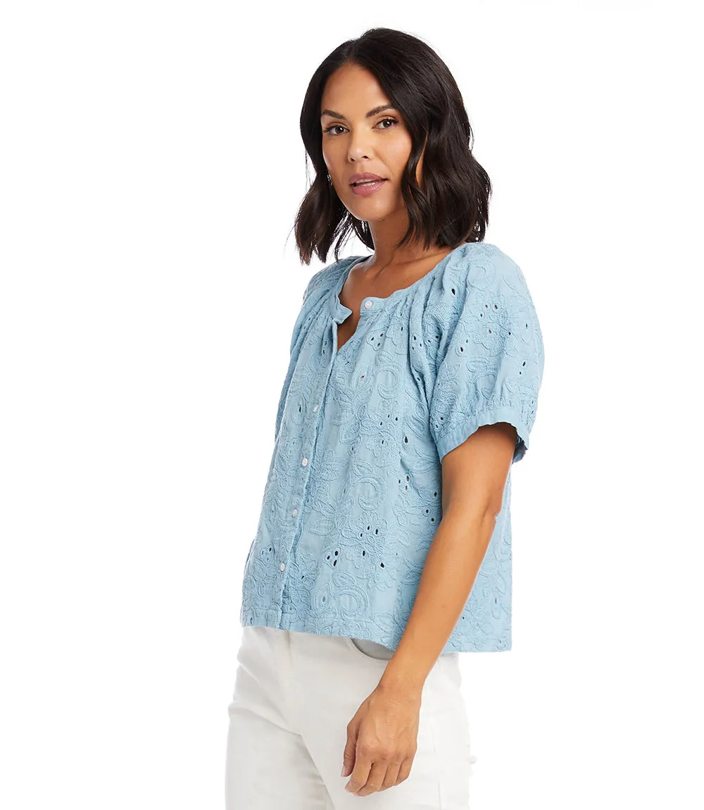 Short Sleeve Peasant Top