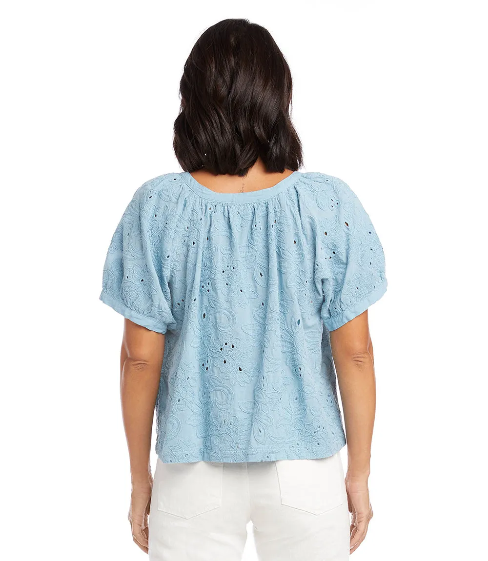 Short Sleeve Peasant Top