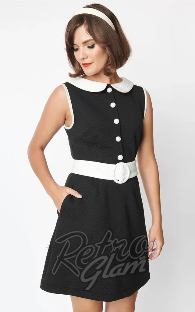 Smak Parlour Black & White Quilted Mini Dress