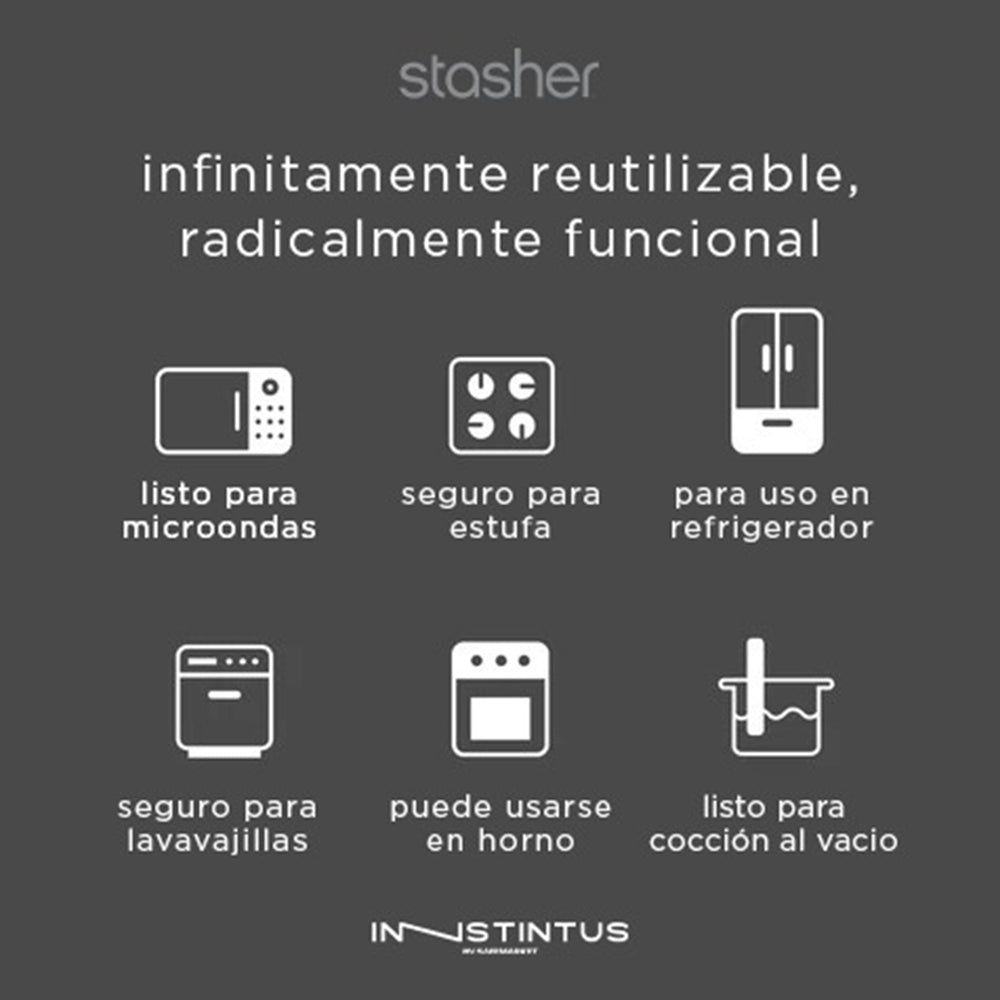 ST2BWL00 BOLSA REUTILIZABLE DE SILICONA PARA 2 TAZAS CLEAR MARCA STASHER