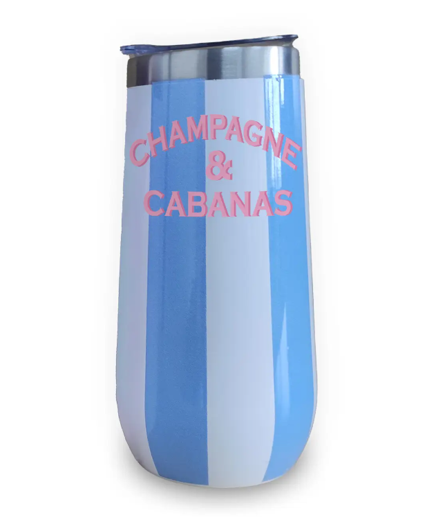 Stripe Champagne Tumbler - Champagne & Cabanas