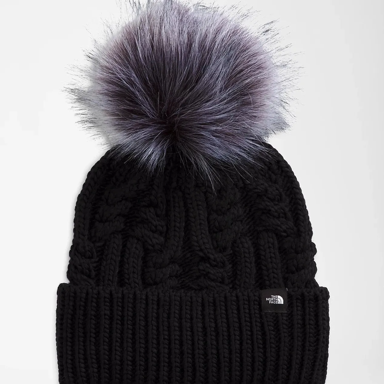 The North Face Black Oh Mega Fur Pom Beanie