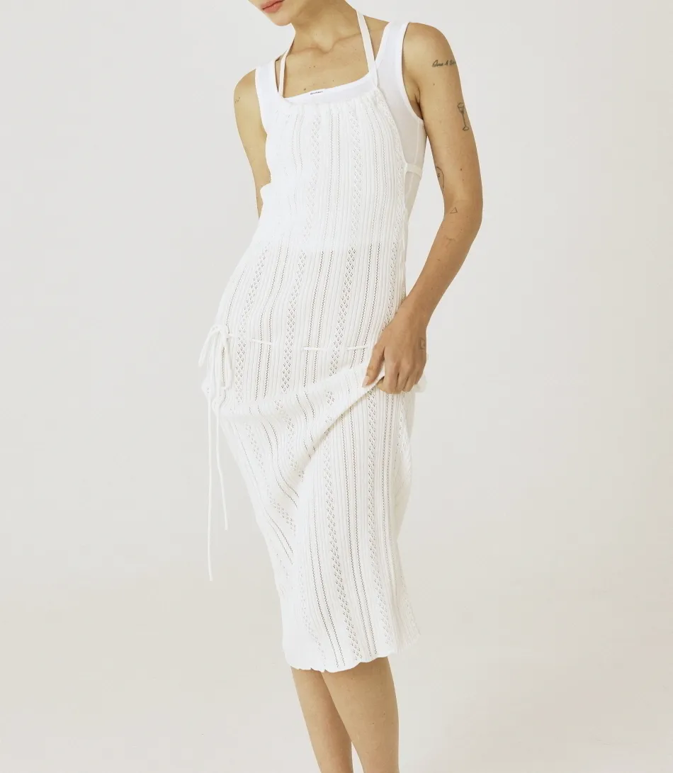 threetimes  |Sleeveless Street Style Plain Cotton Lace