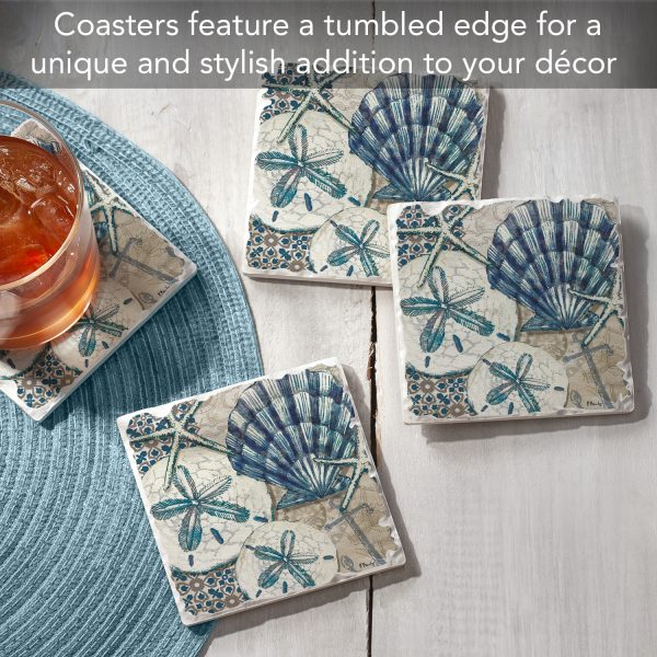 Tide Pool Shells Coaster Set