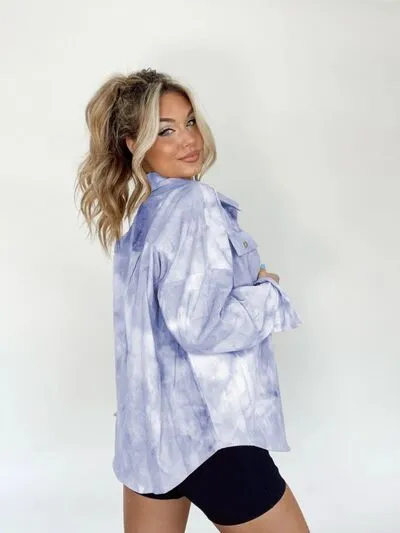 Tie-Dye Button Up Long Sleeve Shirt