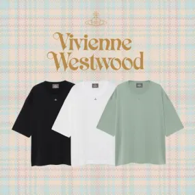 Vivienne Westwood  |Unisex Street Style U-Neck Cropped Plain Cotton