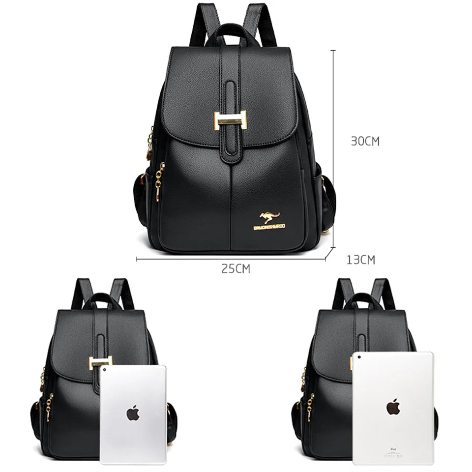 Women's Luxury Synthetic Leather Softback Ruck Sack Backpacks